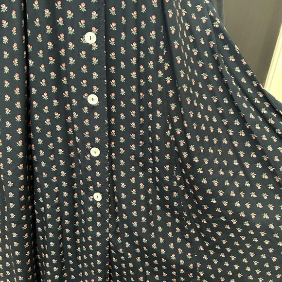 Womens Guess Navy Prairie Maxi Floral Dress Sz 5 Charming Romantic Cottagecore - Picture 2 of 12